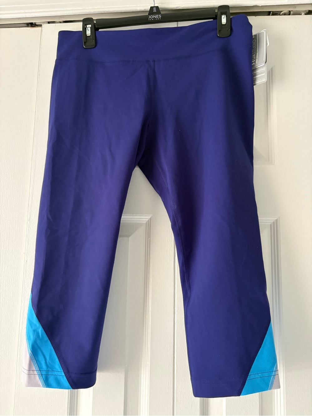 Under Armour Purple Capri Leggings with Aqua Leg Panels